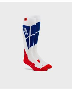 100% HI SIDE Performance Moto Socks White / Blue