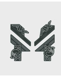 FOX Fork 32 Decal Kit: SC AX P-SE Grey Logo Matte Black 2018