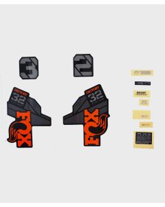 FOX Fork 32 Decal Kit: SC F-S  Black Logo Shiny Orange 2021