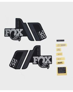 FOX Fork 32 Decal Kit: SC P-S Grey Logo Matte Black 2021