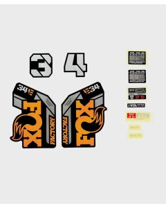 FOX Fork 34 Decal Kit: E-Bike + F-S Orange Logo Shiny Black 2021