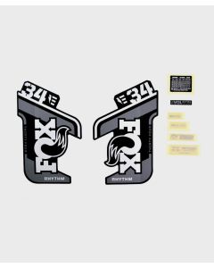 FOX Fork 34 Decal Kit: E-Bike + Rhythm Grey Logo Matte Black 2021