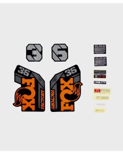 FOX Fork 36 Decal Kit: F-S Orange Logo Shiny Black 2021