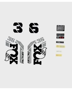 FOX Fork 36 Decal Kit: F-S Black Logo Shiny Orange 2021