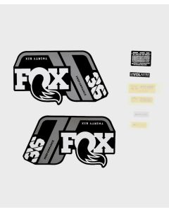 FOX Fork 36 Decal Kit: P-S Grey Logo Matte Black 2021