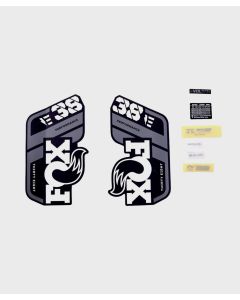 FOX Fork 38 Decal Kit: P-S E-Bike+ Grey Logo Matte Black 2021