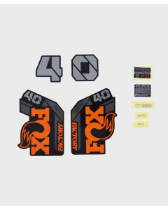FOX Fork 40 Decal Kit: F-S Orange Logo Shiny Black 2021