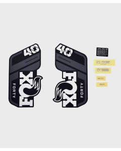 FOX Fork 40 Decal Kit: P-S Grey Logo Matte Black 2021