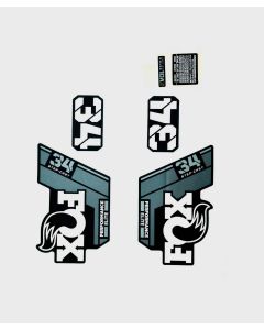 Fox Fork 34 SC Decal Kit: F-S Grey Logo Matte Black 2022