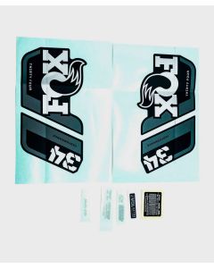 Fox Fork 34 Decal Kit: P-S Grey Logo Matte Black 2022
