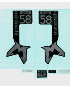 Marzocchi Fork Bomber 58 Decal Kit: Neutral Matte Black Logo Matte Black 2024