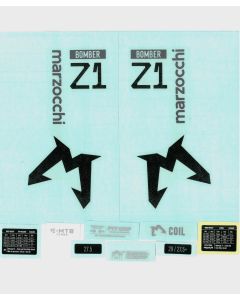 Marzocchi Fork Bomber Z1 Air & Coil/Bomber Z1 E-Tuned Decal Kit:  Std/Clear 2024