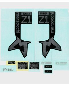 Marzocchi Fork Bomber Z1 Air & Coil/Bomber E-Tuned Decal Kit: Neutral Gloss 2024