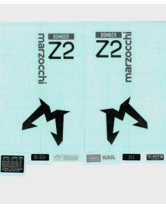 Marzocchi Fork Bomber Z2 / E-Tuned Decal Kit: Clear Logo Gloss Red/White 2024