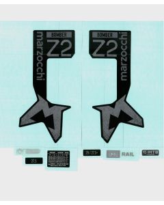 Marzocchi Fork Bomber Z2 E-Tuned Std/ClearDecal Kit: Logo Neutral Gloss Blk 2024