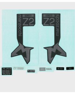 Marzocchi Fork Bomber Z2 E-Tuned Std/ClearDecal Kit: Logo Neutral Matte Blk 2024