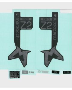 Marzocchi Fork Bomber Z2 E-Tuned Std/Clear Decal Kit: Neutral Matte Black 2024