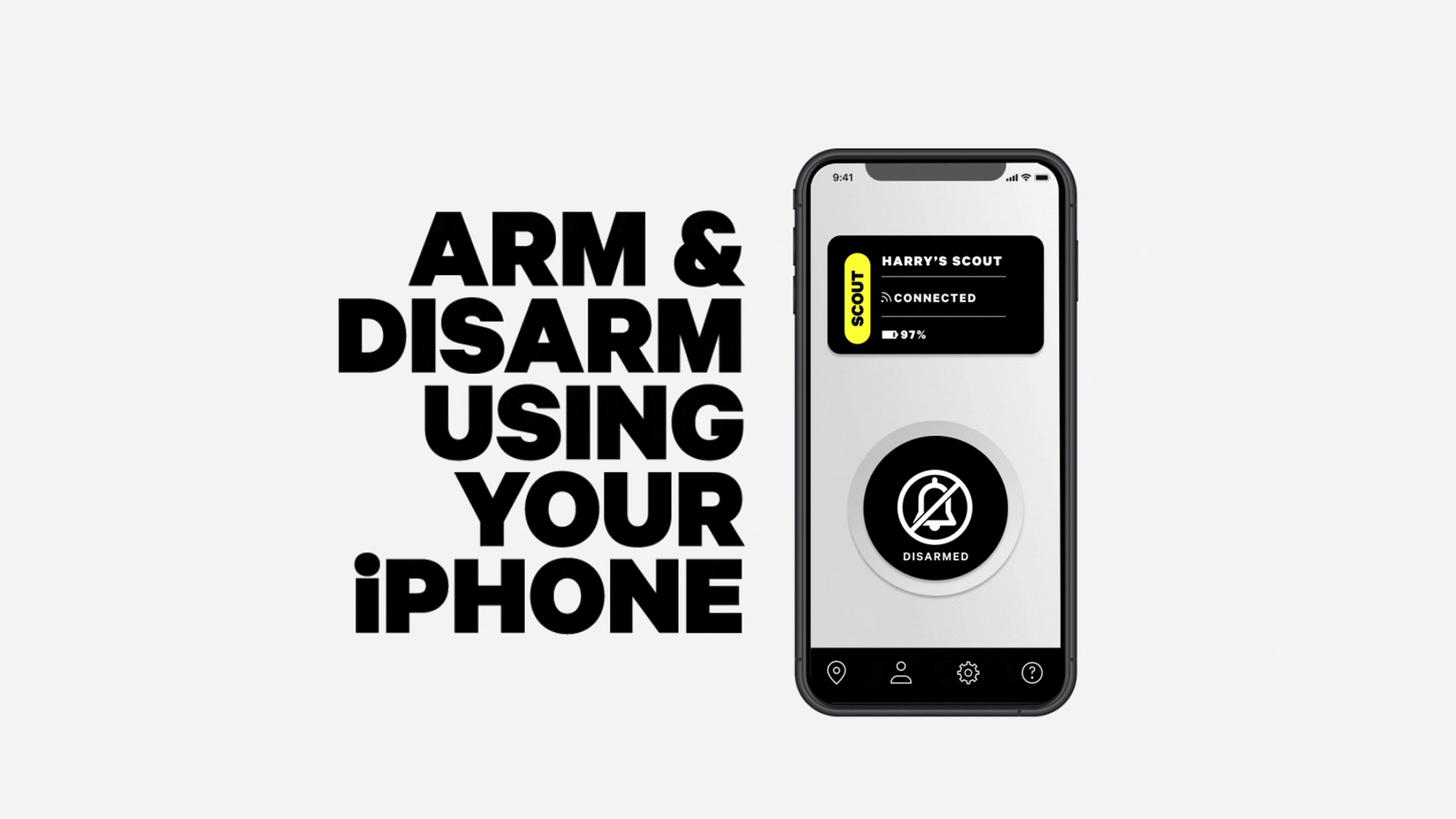 Knog Scout Arm and Disarm using your iPhone GIF