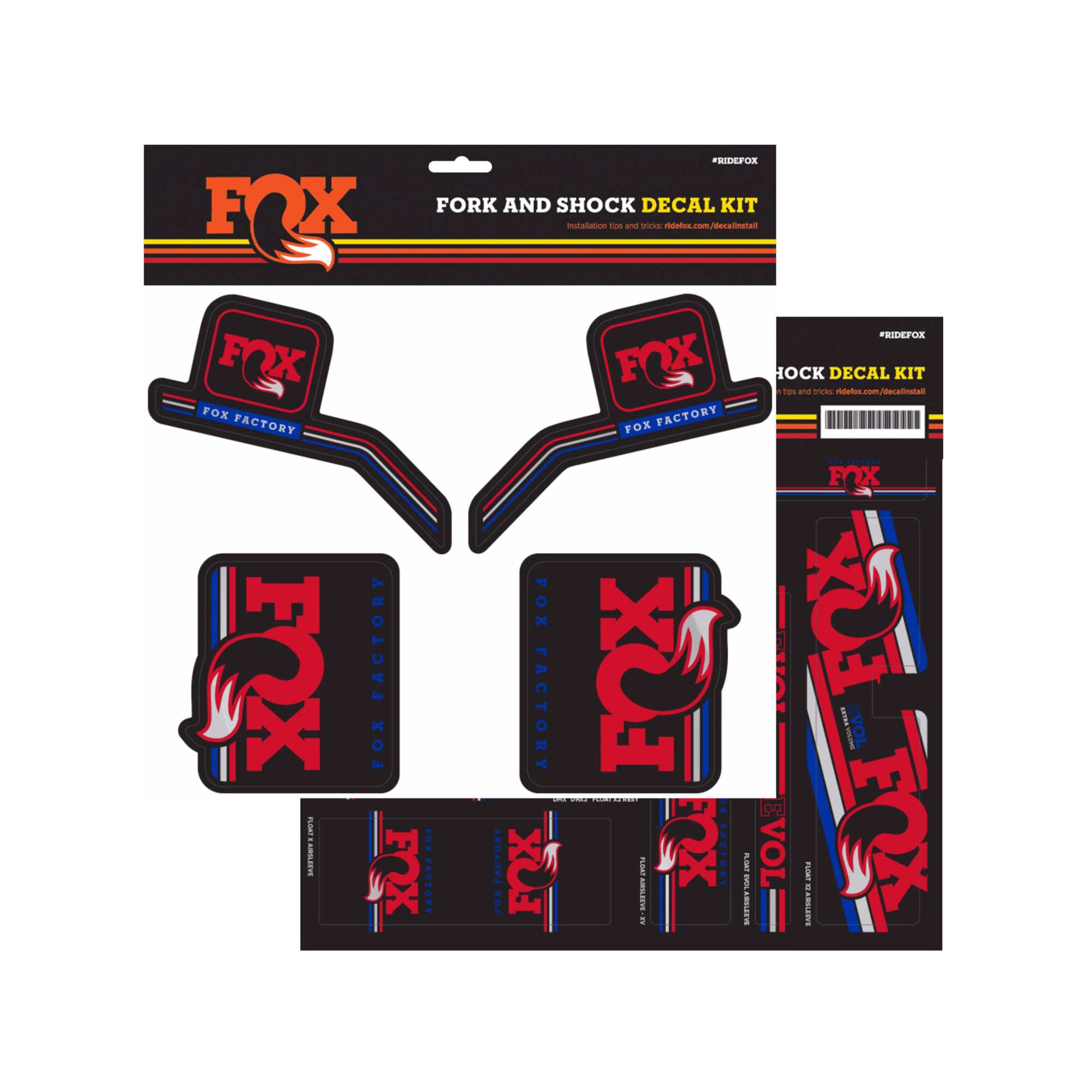 Fox Fork & Shock Decal Kit: AM Heritage Red 2016